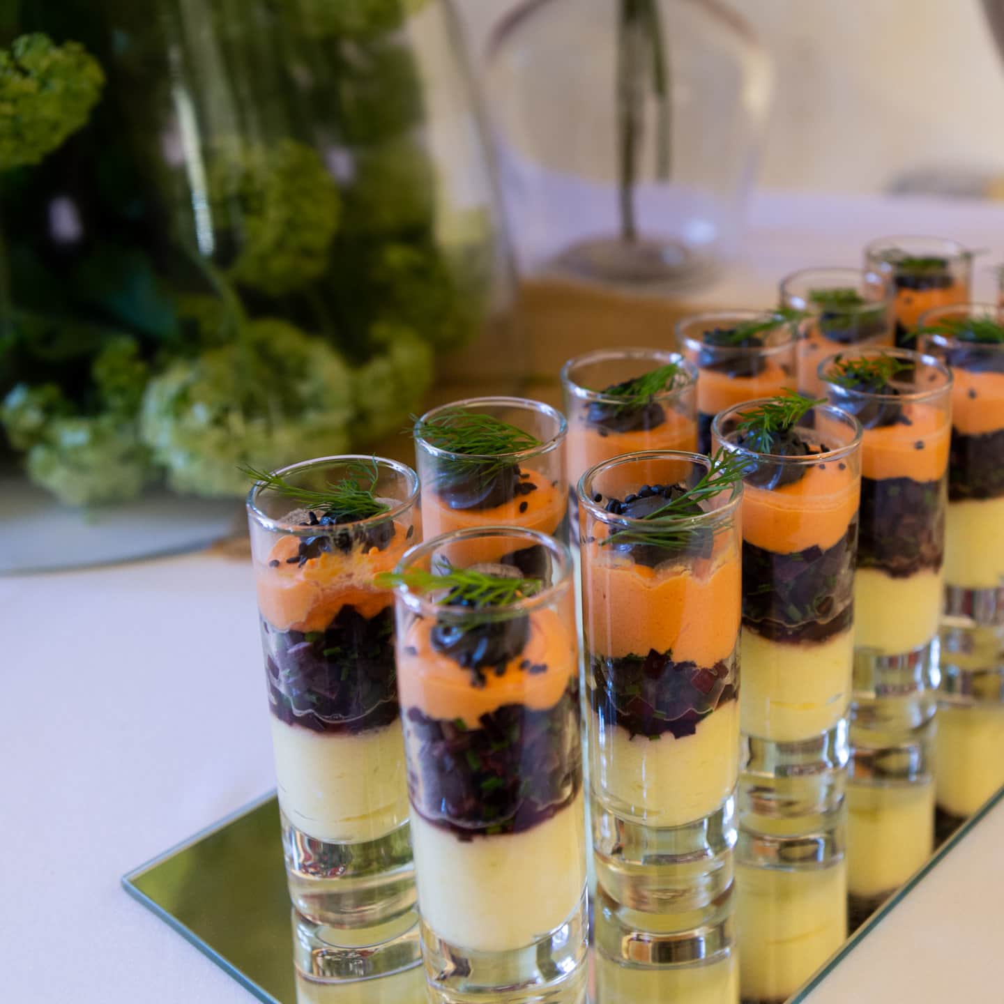 Verrines d'entrée fraîches