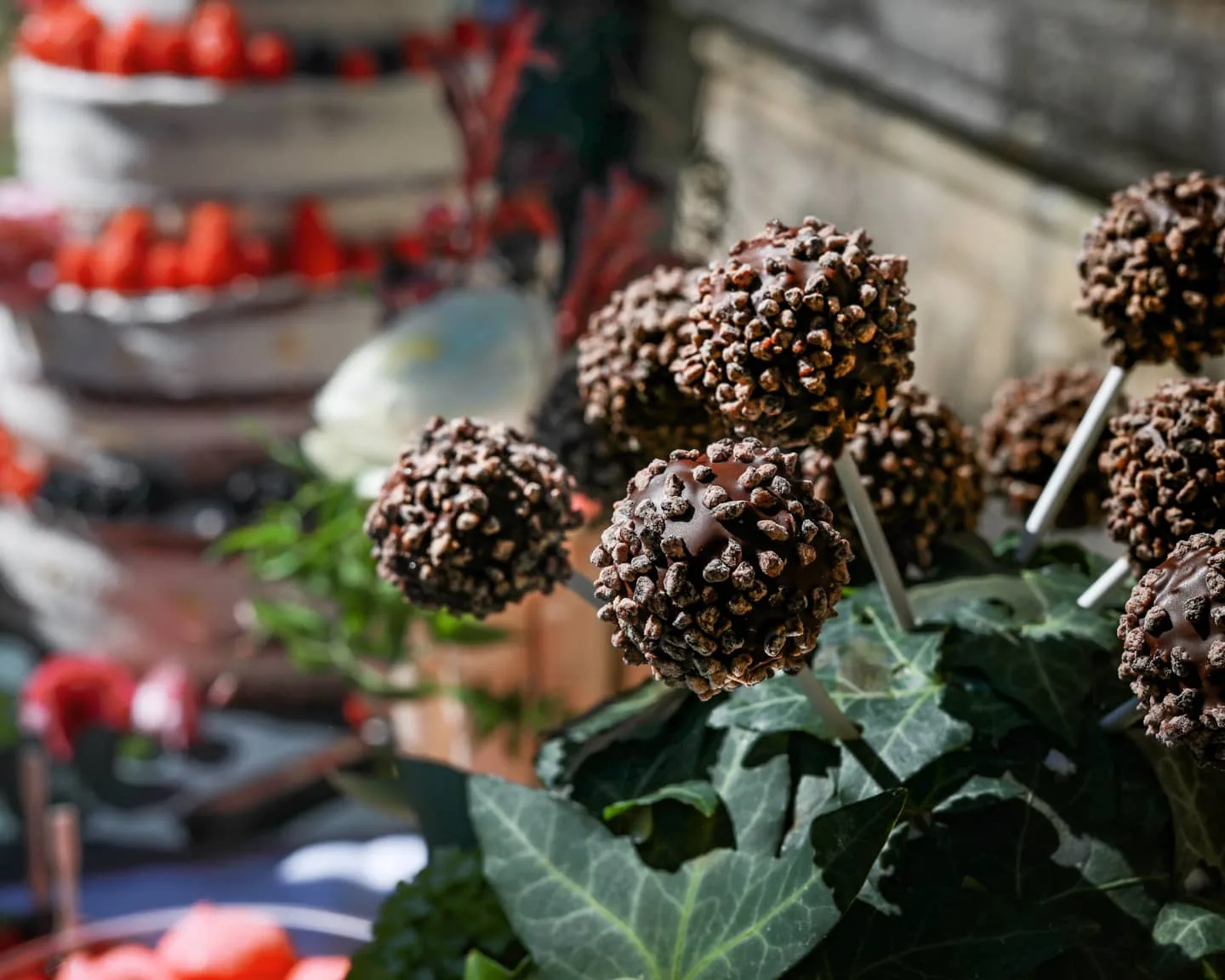 Rochers de chocolat en forme de sucette