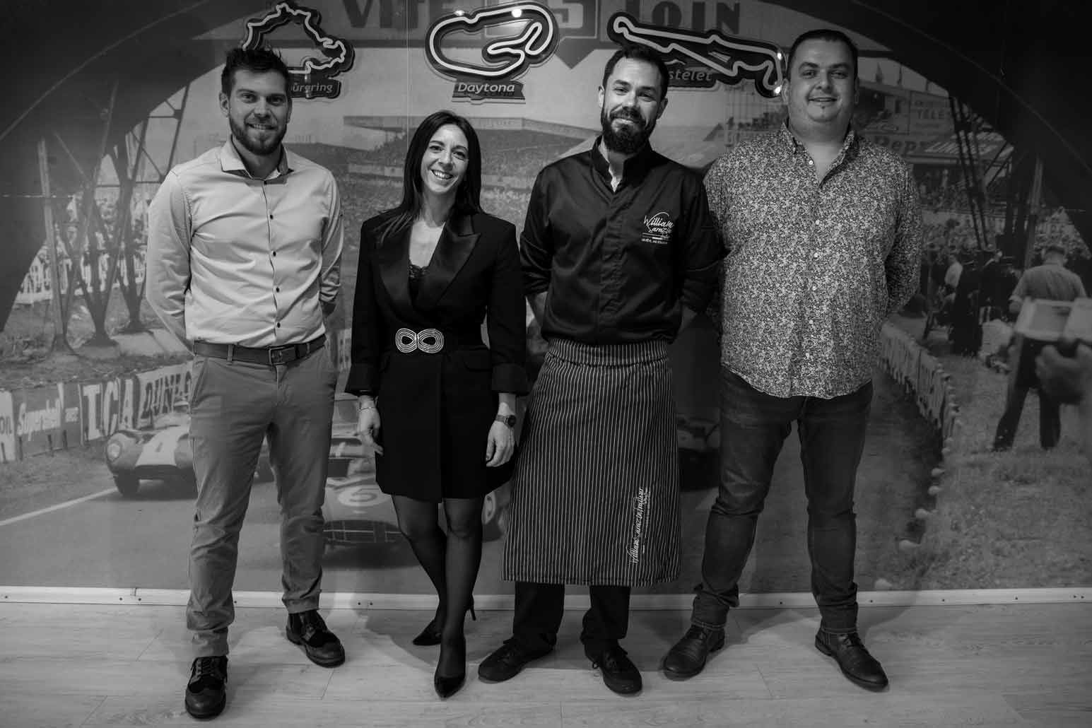 Photo des quatre associés de William Sarazin Traiteur au Mans